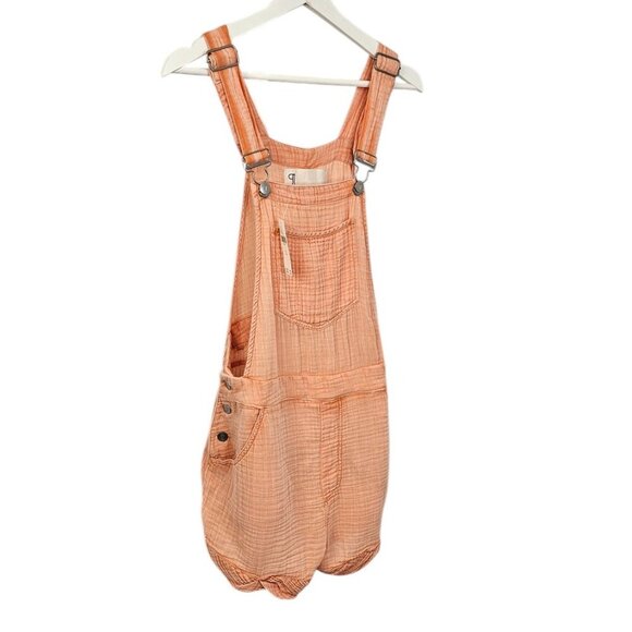 Anthropologie Pilcro Gauze Micro Overalls, Orange, Romper, Jumpsuit, Size 14 - Picture 14 of 14